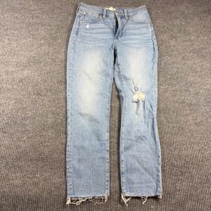 Madewell Jeans Women's 26 The Perfect Vintage Light Wash Distressed Raw Hem